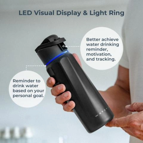 WaterH Boost Smart Water Bottle 946ml Black