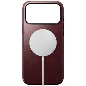 Nomad Funda de Cuero Moderna iPhone 17 Pro Borgoña Horween