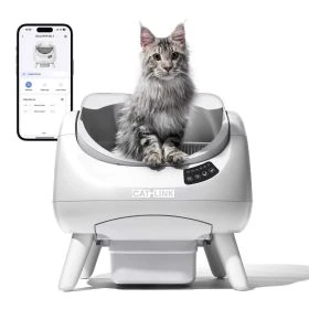 CATLINK Open X - Open Top Caja De Arena Autolimpiable Automática Blanco