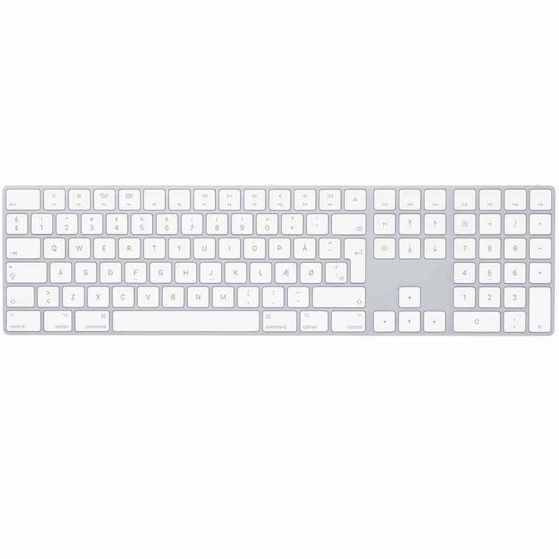 Apple Magic Keyboard with Numeric Keypad QWERTY Danish aluminium