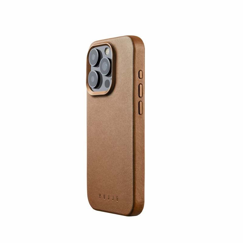 Mujjo funda de piel con MagSafe iPhone 15 Pro marrón