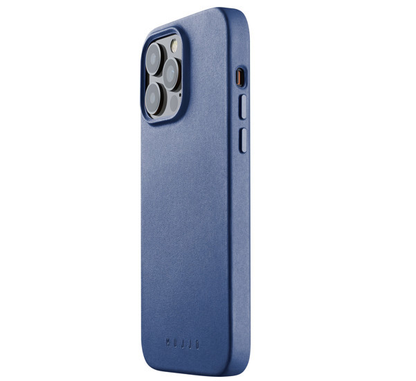 Mujjo funda de piel con MagSafe iPhone 14 / 15 Plus azul
