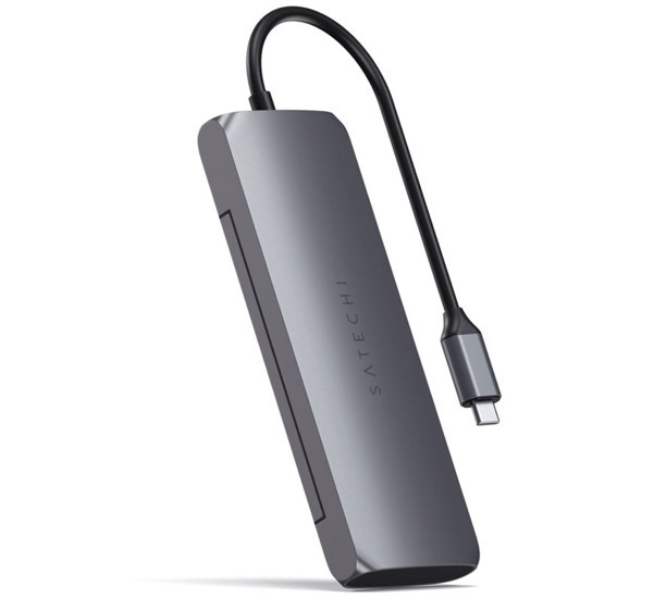 Satechi USB-C Hybrid Multiport Adapter with SSD enclosure space gray