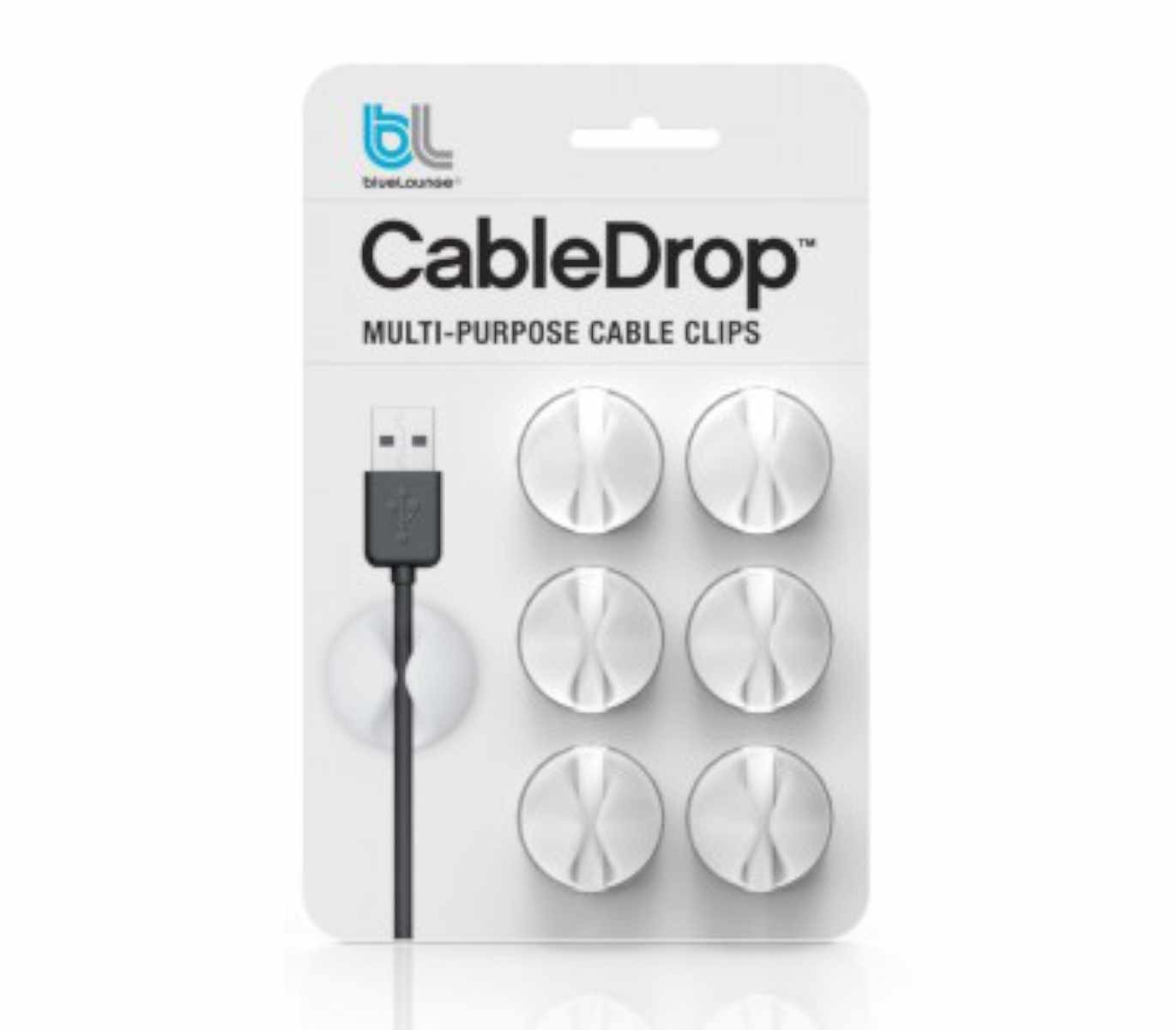 Bluelounge CableDrop 6-pack wit