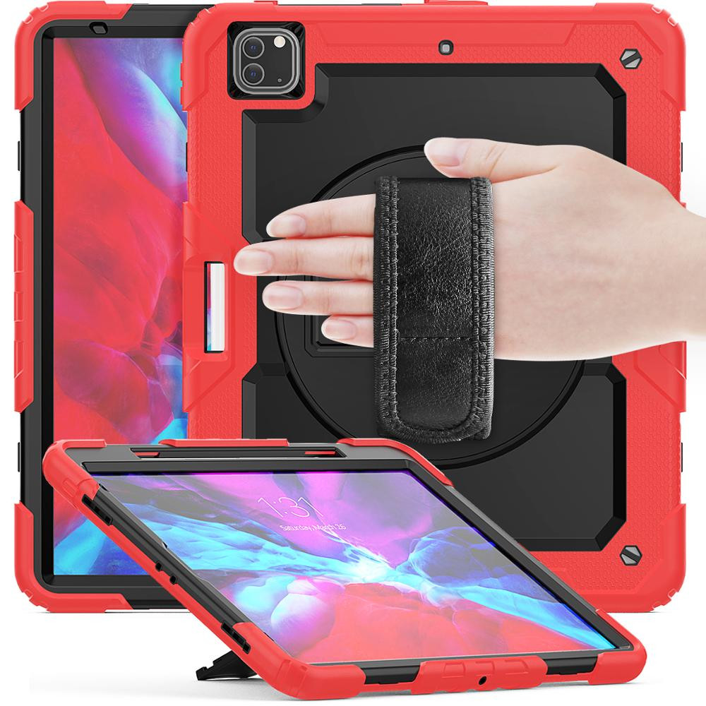 Casecentive Handstrap Pro Hardcase with handstrap iPad Pro 12.9" 2021 / 2020 / 2018 red
