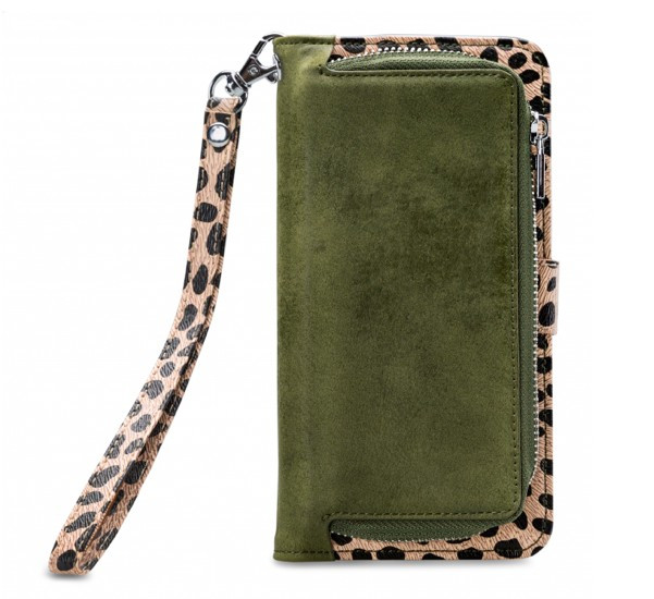 Mobilize 2in1 Gelly Wallet Zipper Case iPhone 11 Pro Max olijfgroen / leopard
