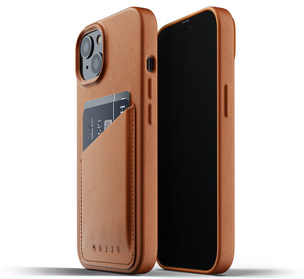 Mujjo Leather Wallet Case iPhone 13 bruin