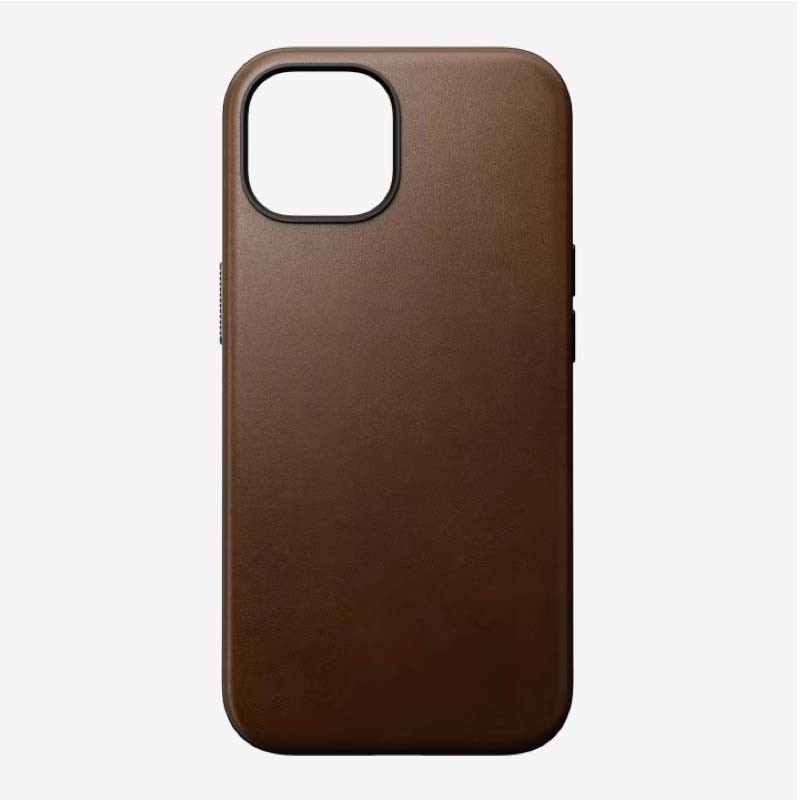 Nomad moderna funda de piel magsafe iPhone 15 marrón