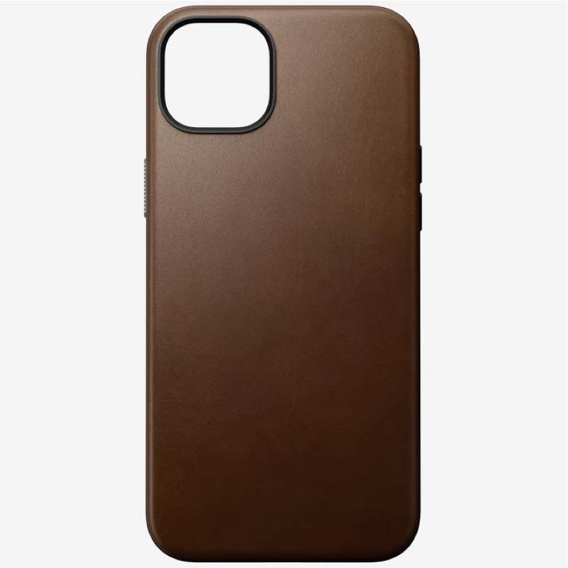 Nomad moderna funda de piel magsafe iPhone 15 Plus marrón