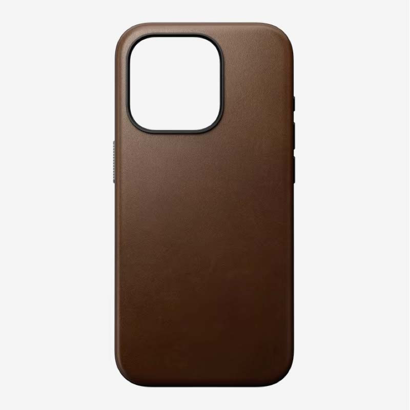 Nomad moderna funda de piel magsafe iPhone 15 Pro marrón