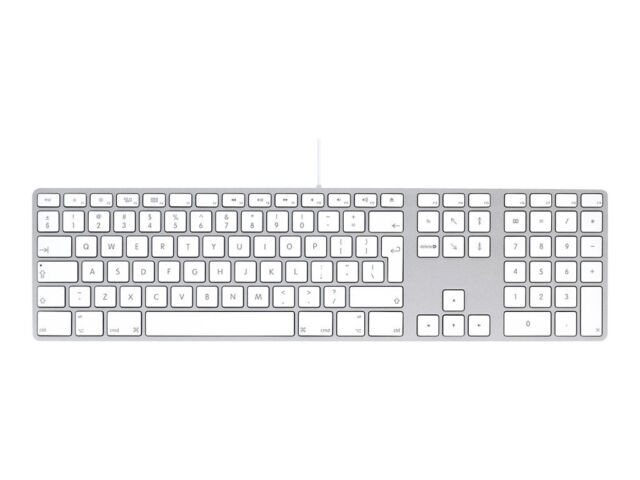 Apple Wired Keyboard USB Numeric keypad QWERTY White