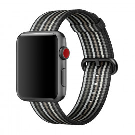 Apple Woven Nylon Apple Watch 38mm / 40mm / 41mm Black Stripe