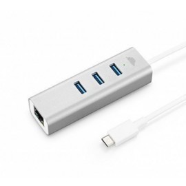 intelliARMOR USB-C 3 Ports LynkHub Net Gigabit Adapter zilver