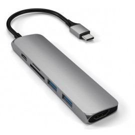 Satechi Type-C USB Passthrough HDMI Hub V2 grijs