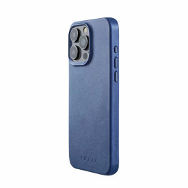Mujjo funda de piel con MagSafe iPhone 15 Pro Max azul