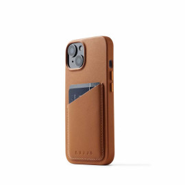 Mujjo Leather Wallet Case iPhone 15 brown