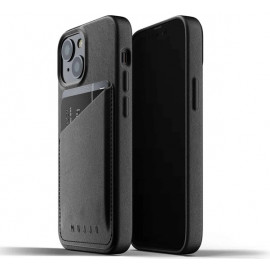 Mujjo Leather Wallet case iPhone 13 Mini zwart