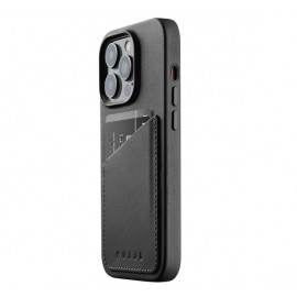 Mujjo Leather Wallet Case iPhone 14 Pro black