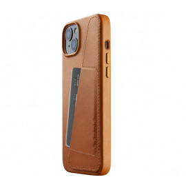 Mujjo Leather Wallet Case iPhone 14 Plus brown