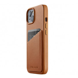 Mujjo Leather Wallet Case iPhone 14 brown