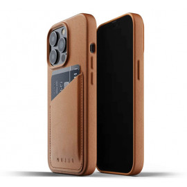 Mujjo Leather Wallet Case iPhone 13 Pro bruin