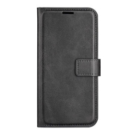 Casecentive Leather Wallet case with closure iPhone 15 Black
