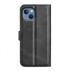 Casecentive Leather Wallet case with closure iPhone 14 black
