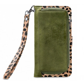 Mobilize 2in1 Gelly Wallet Zipper Case iPhone 12 Mini olijfgroen / leopard