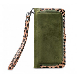 Mobilize 2in1 Magnet Zipper Case iPhone 13 Pro olijfgroen / leopard