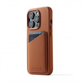 Mujjo Leather Wallet Case iPhone 14 Pro brown