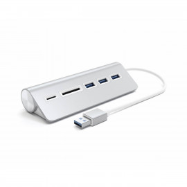 Satechi Type-A Aluminium USB Hub & Card Reader zilver