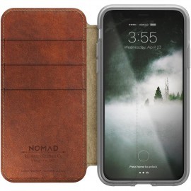 Nomad Clear Folio Case iPhone X / XS bruin 