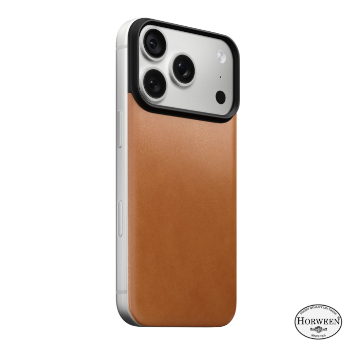 Nomad Trasera Magnética de Piel Horween MagSafe iPhone 18 Pro Saddle
