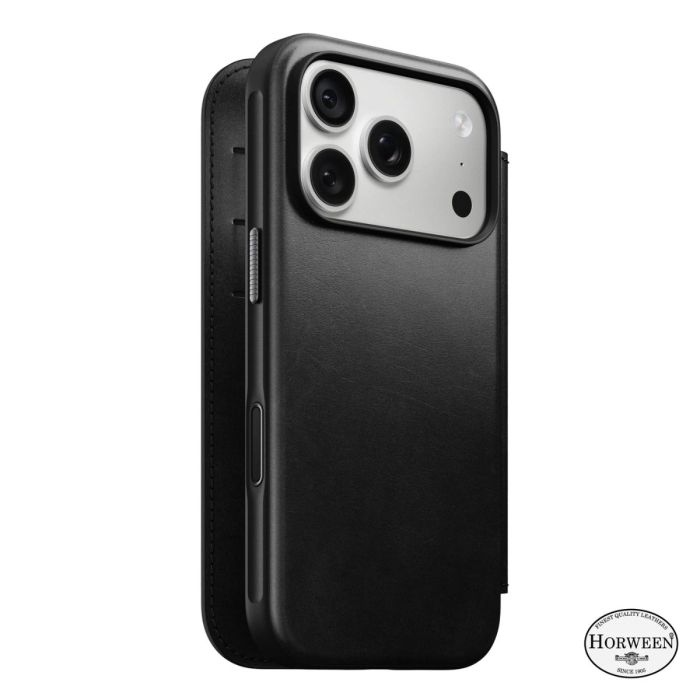 Nomad Modern Funda Folio de Piel Horween iPhone 18 Pro Negra