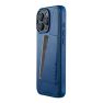 Mujjo Leather Wallet Case iPhone 16 Pro Max azul sticky