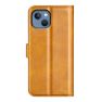 Casecentive Leather Wallet case with closure iPhone 14 Pro tan sticky