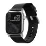 Nomad moderna correa de piel Apple Watch 42mm / 44mm / 45mm / 49mm negro / plata sticky