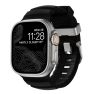 Nomad Rocky Point Correa para Apple Watch (Ultra) 42mm / 44mm / 45mm / 46mm / 49mm Carbon Black Connector Natural sticky