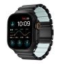 Nomad Stratos Titanium Strap Apple Watch 44mm / 45mm / 46mm / 49mm Black / Icy Blue Glow sticky