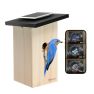 Birdfy Birdhouse Ebony Lite Smart Comedero para Pájaros, con Energía Solar, Cámara y Reconocimiento de Pájaros AI sticky