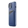 Mujjo funda cartera de Piel iPhone 13 / 14 azul sticky