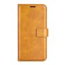 Casecentive Leather Wallet case with closure iPhone 15 Pro tan sticky