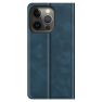 Casecentive Magnetische Leren Wallet case iPhone 13 Pro Max blauw sticky