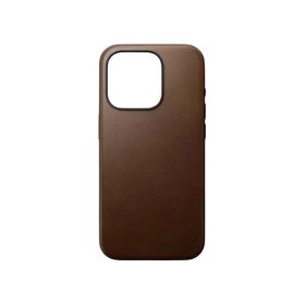 Nomad moderna funda de piel magsafe iPhone 15 Pro marrón