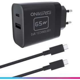 Oniverse Cable Adaptador CA 65W USB C Switch 2 Negro (1,5 metros)