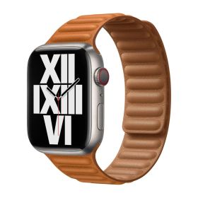 Apple Leather Link Correa para Apple Watch M/L 38mm / 40mm / 41mm Golden Brown
