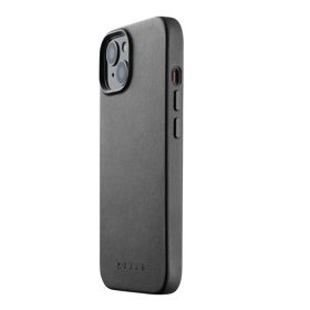 Mujjo funda de piel con MagSafe iPhone 14 / 15 negro