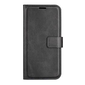 Casecentive Leather Wallet case with closure iPhone 15 Pro black