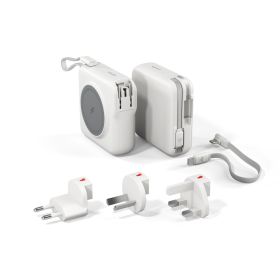 Epico Travel UltraPack 3in1 Batería Externa Magnética Inalámbrica 10.000mAh y Cargador de Pared Blanco
