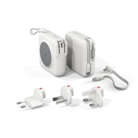 Epico Travel UltraPack 3in1 Batería Externa Magnética Inalámbrica 10.000mAh y Cargador de Pared Blanco
